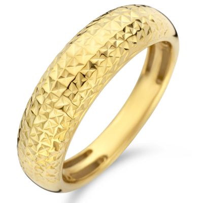 Ring Gediamanteerd geelgoud 6 mm