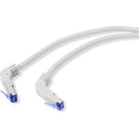 Renkforce RF-4892472 RJ45 Netwerkkabel, patchkabel CAT 6A S/FTP 0.50 m Grijs 90° haaks naar onder 1 stuk(s)