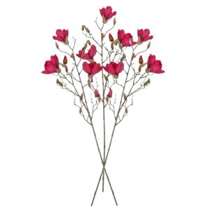 Mica Decorations Kunstbloem Magnolia tak - 3x - 88 cm - dieproze - Kunst zijdebloemen - Kunstbloemen