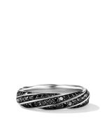 David Yurman bague Cable Edge 6 mm sertie de diamants - Argent