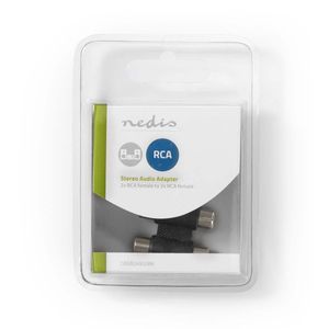 Nedis Stereo-Audioadapter | 2x RCA Female | 2x RCA Female | 1 stuks - CAGB24952BK CAGB24952BK