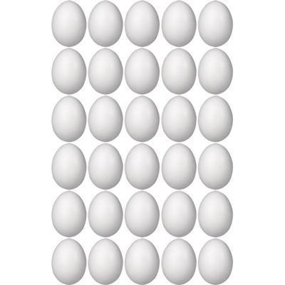 Piepschuim eieren - 30x st - H8 cm - hobby - knutselmateriaal - DIY