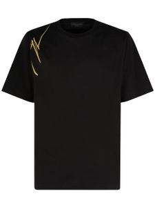 Giuseppe Zanotti t-shirt en coton à logo brodé - Noir