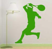Muursticker silhouet tennissen voorhand - thumbnail
