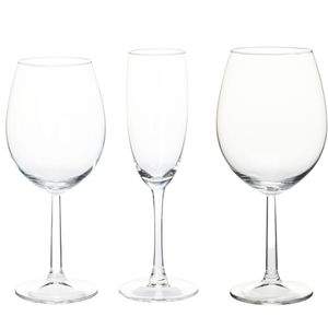 Excellent Houseware Wijnglazen set - 18-delig - glas - 3 verschillende soorten