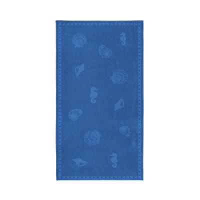 Seahorse Strandlaken Shells Blue 100x200