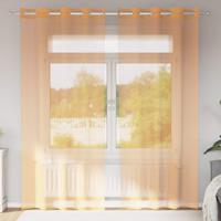 Gordijnen voile met doorvoertules 2 st terracotta