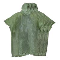 Regenponcho met capuchon - 4x - groen - herbruikbaar - PVC - thumbnail