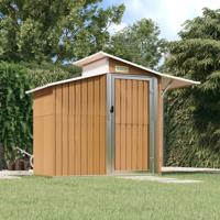 Tuinschuur 270x130x208,5 cm gegalvaniseerd staal bruin Tuinschuur 270x130x208,5 cm gegalvaniseerd staal bruin