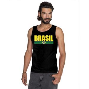 Zwart Brazilie supporter singlet shirt/ tanktop heren