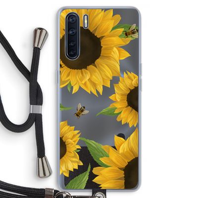 Sunflower and bees: Oppo A91 Transparant Hoesje met koord