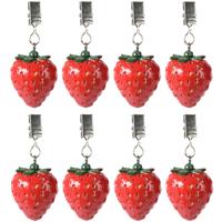Tafelkleedgewichtjes/hangers - 12x - aardbei - kunststeen - rood