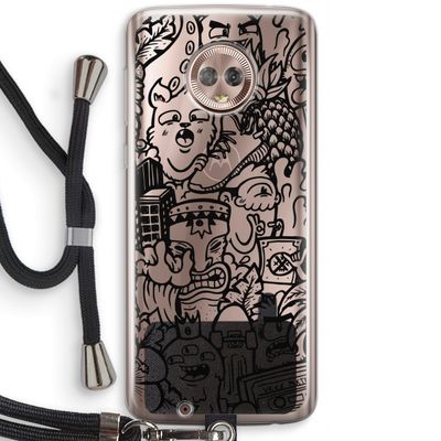 Vexx Black Mixtape: Motorola Moto G6 Transparant Hoesje met koord