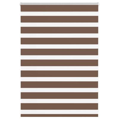 VidaXL Zebra rolgordijn 100x100 cm stofbreedte 95,9 cm polyester bruin VidaXL Zebra rolgordijn 100x100 cm stofbreedte 95,9 cm polyester bruin