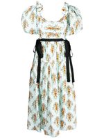 Agua By Agua Bendita robe mi-longue à fleurs - Bleu