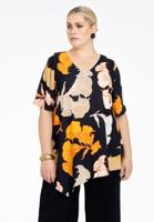 Yoek Blouse asymmetrisch | Zwart | Maat 46/48