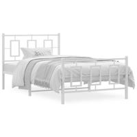 Bedframe met hoofd- en voeteneinde metaal wit 100x190 cm