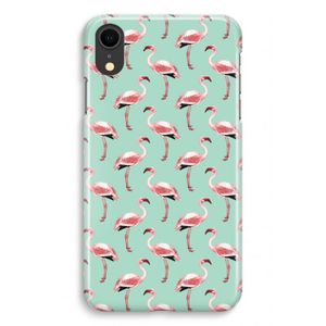 Flamingoprint groen: iPhone XR Volledig Geprint Hoesje