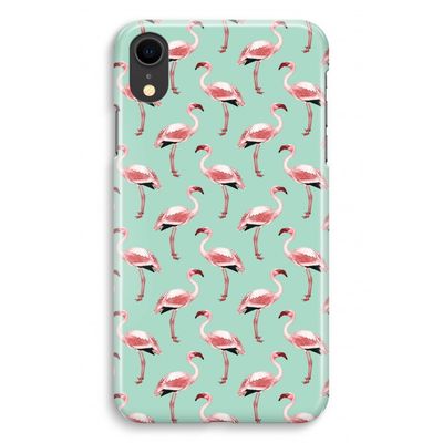 Flamingoprint groen: iPhone XR Volledig Geprint Hoesje