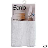Badhanddoek Berilo Wit 80 % katoen 20 % Polyester 70 x 130 cm 35 x 4 x 20 cm 70 x 130 x 0,2 cm (3 Stuks)