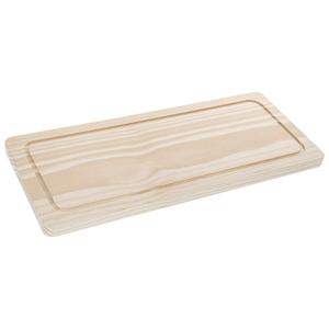 Snijplank voor stokbrood/steak - blank hout - met sapgeul - extra lang - 50 x 22 x 2 cm - keuken ser