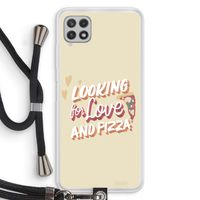 Pizza is the answer: Samsung Galaxy A22 4G Transparant Hoesje met koord