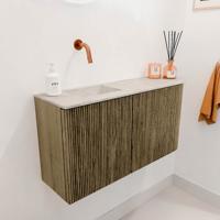 Toiletmeubel Mondiaz Joya Dlux | 81.6 cm | Meubelkleur Dusk | Faye wastafel Ostra Wasbak Links | Zonder kraangat(en)