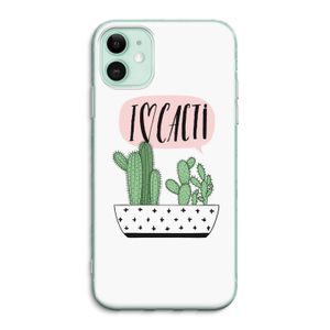 I love cacti: iPhone 11 Transparant Hoesje