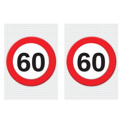 Verjaardag deurposter - 2x - 60 jaar - stopbord - 59 x 84 cm - leeftijd feestartikelen Verjaardag deurposter - 2x - 60 jaar - stopbord - 59 x 84 cm - leeftijd feestartikelen