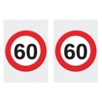 Verjaardag deurposter - 2x - 60 jaar - stopbord - 59 x 84 cm - leeftijd feestartikelen Verjaardag deurposter - 2x - 60 jaar - stopbord - 59 x 84 cm - leeftijd feestartikelen