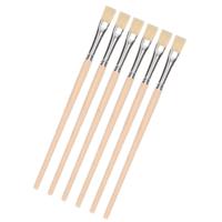 Lijm kwastje - 6x - 17 cm - houten steel - kwast - penseel - lijmkwastje - knutselmateriaal Lijm kwastje - 6x - 17 cm - houten steel - kwast - penseel - lijmkwastje - knutselmateriaal