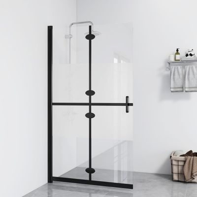 VidaXL Inloopdouchewand inklapbaar 70x190 cm esg-glas halfmat