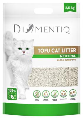 DIAMENTIQ Tofu Neutral Ultra clumping - plantaardige kattenbakvulling - 2,5 kg