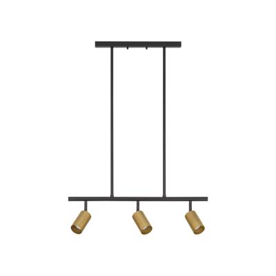 Lyora HanglampPogno 3-lichts zwart met goud recht - 9111458