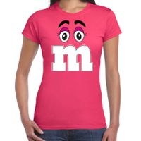 Verkleed t-shirt M voor dames - fuchsia roze - carnaval/themafeest kostuum - thumbnail