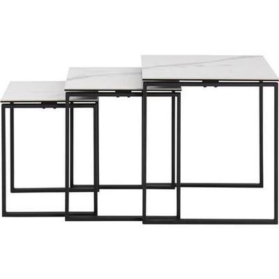 24Designs Set 3 Bijzettafels Serenity - Wit Keramiek - Mat Zwart 24Designs Set 3 Bijzettafels Serenity - Wit Keramiek - Mat Zwart