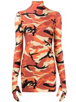 VETEMENTS robe courte à imprimé camouflage - Orange - thumbnail