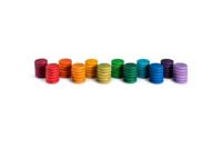Grapat Houten Munten - 72 Stuks (12 kleuren)