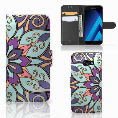 Samsung Galaxy A5 2017 Hoesje Purple Flower | Portemonnee hoesje