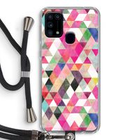 Gekleurde driehoekjes: Samsung Galaxy M31 Transparant Hoesje met koord