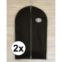 2x Zwarte kledinghoezen met rits 100 cm - thumbnail