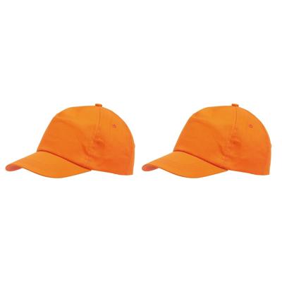 Baseballcap / pet Outdoor - 10x - 5 panels - oranje - volwassenen - klittenbandsluiting - katoen Baseballcap / pet Outdoor - 10x - 5 panels - oranje - volwassenen - klittenbandsluiting - katoen