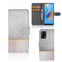 OPPO A74 4G | Book Style Case | Wood Concrete