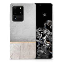 Samsung Galaxy S20 Ultra Bumper Hoesje Wood Concrete