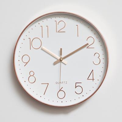 Thuiskantoor kamer moderne Silent niet tikt 12 inch ronde decoratieve Quartz Wandklok (Rose Gold)