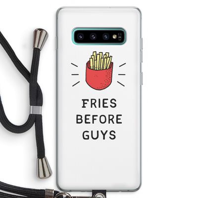 Fries before guys: Samsung Galaxy S10 Plus Transparant Hoesje met koord