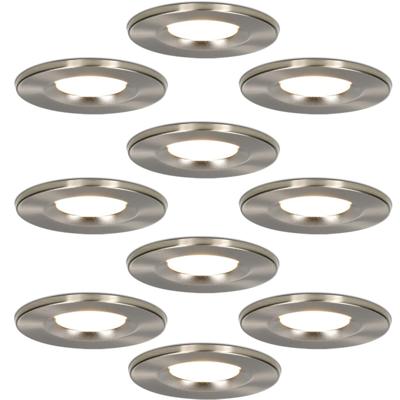 Set van 10 Venezia LED inbouwspots - 6 Watt 650 lumen - 2700K warm wit - Dimbaar - Rond - IP65 waterdicht - RVS - Voor binnen, buiten en badkamer Set van 10 Venezia LED inbouwspots - 6 Watt 650 lumen - 2700K warm wit - Dimbaar - Rond - IP65 waterdicht - RVS - Voor binnen, buiten en badkamer