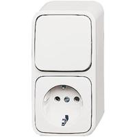 Busch Jaeger WIT opbouw combinatie wissel RA - 4693210 Busch Jaeger WIT opbouw combinatie wissel RA - 4693210