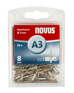 Novus Blindklinknagel A3 X 8mm | Alu SB | 30 stuks - 045-0021 045-0021