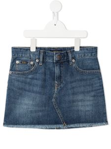 POLO RALPH LAUREN KIDS short en jean à bords frangés - Bleu